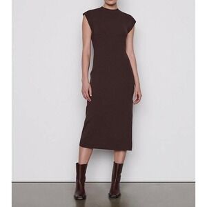 FRAME Le Muscle Cap Sleeve Maxi Dress Mahogany Brown Sheath Small